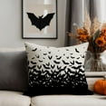 thumbnail image 2 of Black Bats Halloween Pillow Covers 18x18 Set of 2 Horror Spooky Creepy Halloween Decorations Indoor Outdoor Decorative Throw Pillows Cushion Cases for Home Living Room Bedroom Couch Decor, 2 of 6