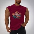 thumbnail image 1 of Camiseta sin mangas de cuello redondo para hombre, informal, a la moda, sin mangas, con estampado, cuello redondo, deportiva, de poliéster, 1 of 5