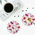 thumbnail image 4 of Lsque Sanrio Pattern 4" Drink Coasters Set of 6, Leather Absorbent Coasters, Table Coaster Set Decorative Coffee Cup Coasters Housewarming Gift, 4 of 7