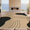 thumbnail image 2 of Design&I 8'x10' Washable Area Rug Sleek Flatweave Pet Friendly Beige Black Abstract Curves and Bold Shapes Elegant Geometric Contrast with Artistic for King Size Bedroom, Under Bed, 2 of 7
