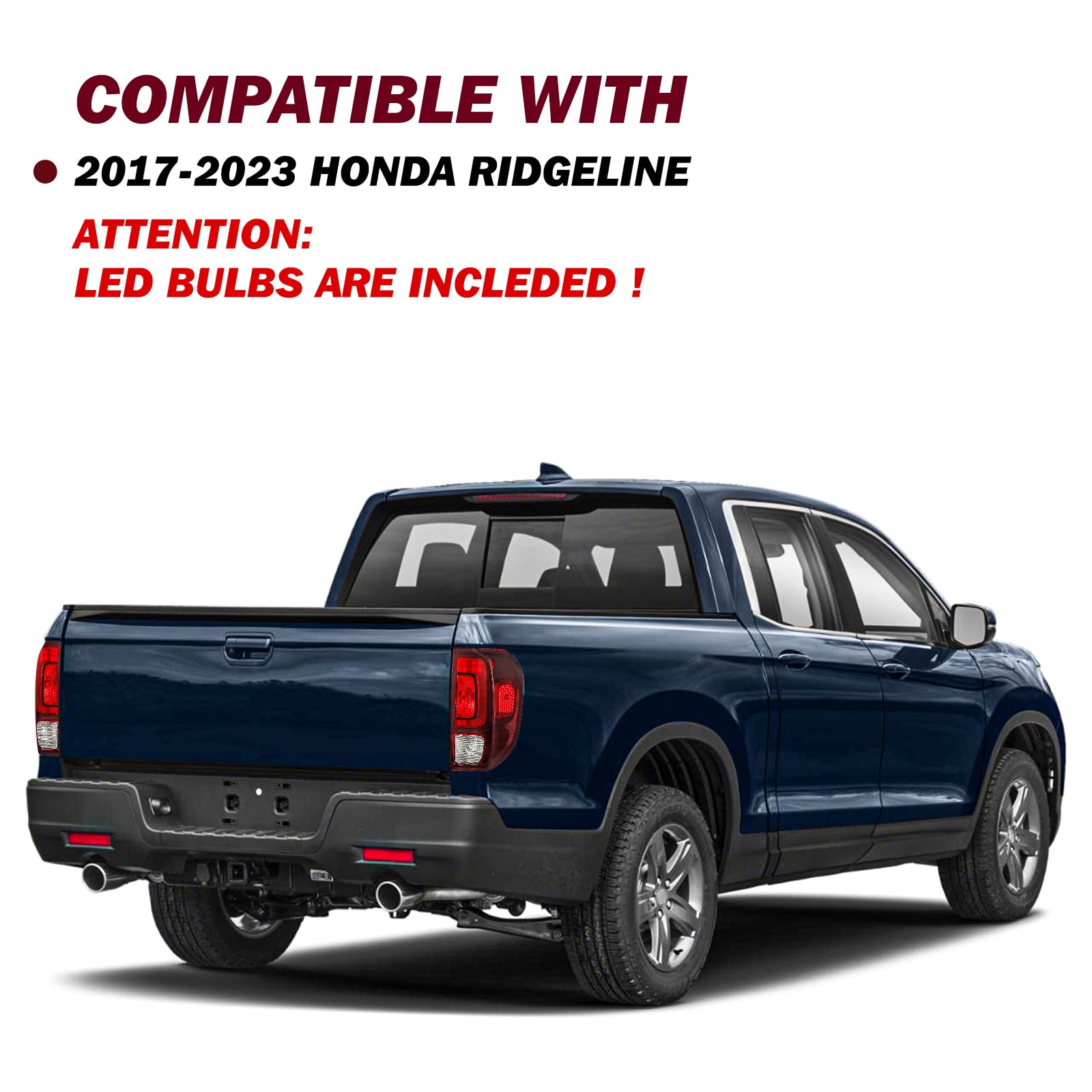 For 2017-2023 Honda Ridgeline OE Style Red Tail Brake Lights Assembly