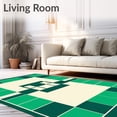 thumbnail image 2 of ODIKA 4'x6' Machine Washable Non-Slip Area Rug, Vibrant Checkered with Emerald and Ivory Contrast Design High Traffic Rug, Green, 94361, 2 of 7