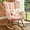 Pink, variant on MCQ Rocking Chair Nursery, Teddy Upholstered Glider Rocker with High Backrest, Reading Chair Modern Rocking Accent Chairs Glider Recliner, Beige