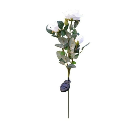 

Outdoor flower Rose White 3 Head LED Solar Lamp Light Decorative LED light