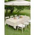 thumbnail image 3 of Rectangle Outdoor Tablecloth with Umbrella Hole and Zipper 60x84 Inch, Vintage Cream Waterproof Patio Table Cloth, Modern Art Farmhouse Solid Color Washable Picnic Table Cover for Camping Dining, 3 of 7