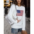 thumbnail image 2 of American Flag Graphic Sweaters for Women 4th of July Crew Neck Sweater Long Sleeve Casual Knit Pullover Sweater Shermie, 2 of 6