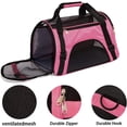 thumbnail image 5 of Pet Carrier Cat Cattier Soft-Sided Carriers for Small Medium Cats Dogs Puppies Pet Carrier Airline Approved Cat Dog Pet Travel Carrier, Pink, 5 of 7