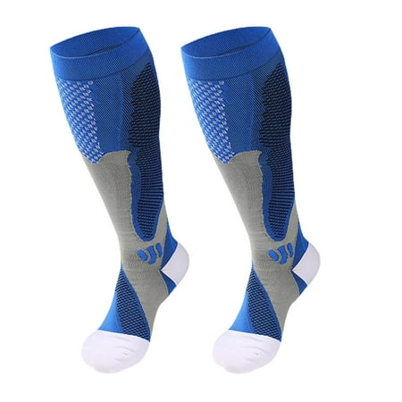 

harmtty 1Pair Socks Anti-slip Comfortable Nylon Sports Cycling Stockings for Running Blue L/XL