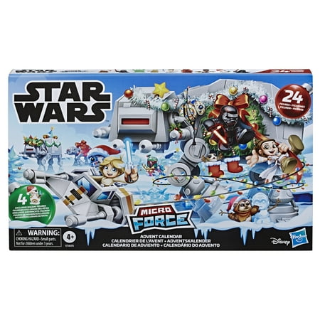 Star Wars Micro Force Advent Calendar Holiday Display with 24 Collectible Surprise Mini Figures and 7 Exclusive Stickers, Kids Ages 4 and Up