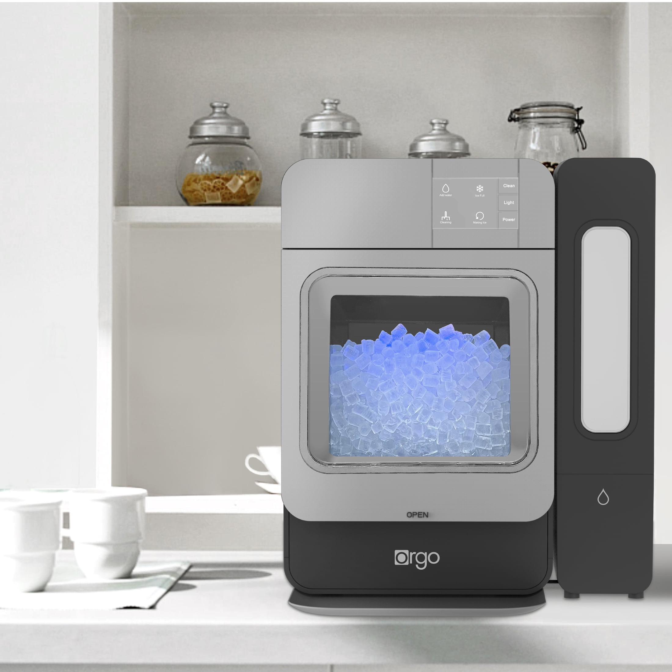 Orgo Sonic Countertop Nugget Ice Maker, 33lbs Daily Capacity, Stainless Steel