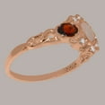 thumbnail image 4 of LBG British Made 14k Rose Gold Genuine Natural Opal Garnet Cubic Zirconia Womens Statement Ring - 33 size options - Size 5.5, 4 of 5