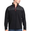 Eddie Bauer Mens Mixed Media Zip Pullover (XX-Large, Black)