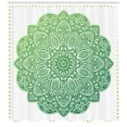 thumbnail image 3 of Ambesonne Mandala Shower Curtain, Ornate Floral Design, 69"Wx84"L, Apple Green and White, 3 of 3