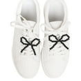 thumbnail image 2 of Unique Bargains 1 Pair Shoelace Charms Faux Pearl Bow Fashion Shoe Accessories Black, 2 of 5