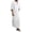 White, variant on Linen Blend Tunic Shirt Long Sleeve Modern Casual Minimalist Design Ankle Length Top for Everyday Black L