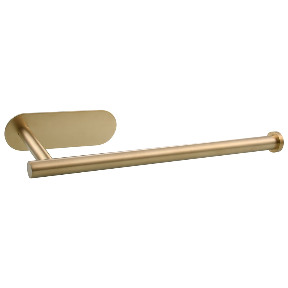 Lowestbest Stainless Steel Towel Holder, Adhesive Lengthen Toilet Paper Holder for 2 Roll Papers, Brushed Gold Lowestbest Stainless Steel Towel Holder, Adhesive Lengthen Toilet Paper Holder for 2 Roll Papers, Brushed Gold