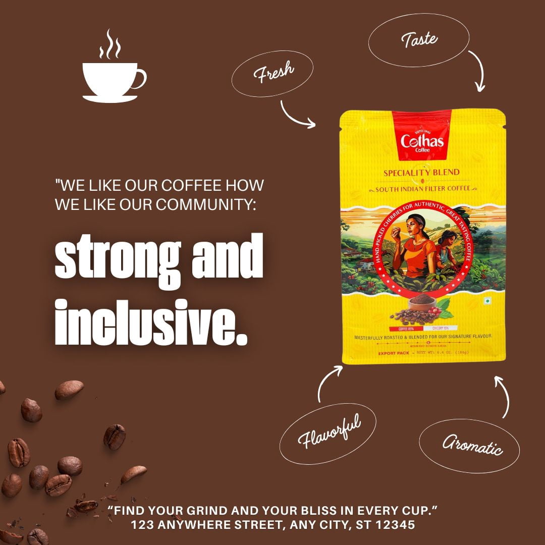 Cothas Coffee Speciality Blend Medium Roast Ground Coffee, 184g, pack of 8