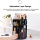 thumbnail image 5 of Caja organizadora de maquillaje giratoria de gran capacidad, diseño multifuncional con 7 compartimentos ajustables, desmontable y lavable, ideal para baños, dormitorios y vestidores, disponible en, 5 of 6