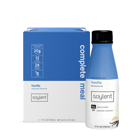 Soylent Vanilla Plant Protein Meal Replacement Shake, 11 fl oz, 4ct