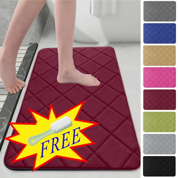 Non-Slip Bathtub Mat, Anti Slip Shower Mat Living Room Bedroom Straight Carpet Floor Mats Bathroom Absorbent Non-slip Mats Kitchen Foot Mats Machine Wash Bathroom Rugs For Bath Tub And Shower