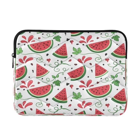Quilted Laptop Sleeve for 13-16 Inch Laptops Protective Laptop Case Cover Lightweight Travel & Office Essentials Watermelon Decorative Pattern