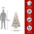 thumbnail image 3 of Tcbosik 5ft Pre-Lit Flocked Christmas Tree with 150 Warm White Incandescent Lights & 407 Branch Tips, Artificial Xmas Tree with Metal Stand for Home Office Decoration, Green & White, 3 of 8