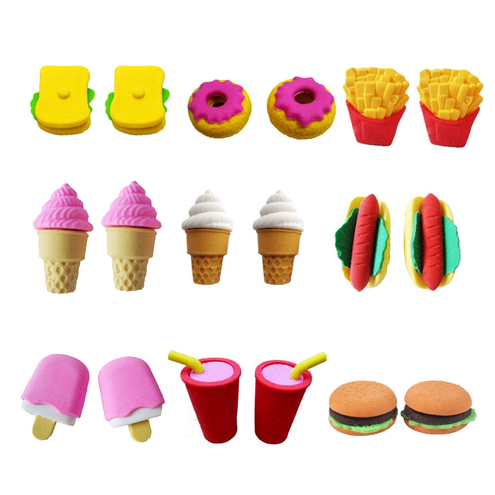 Hemoton Erasers Food Pencil Puzzle Japanese Cartoon Toys Cake Miniature