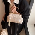 thumbnail image 4 of Stylish Polyester Crossbody Bag Shoulder Purse Evening Handbag Chinese Cheongsam Designs and Chain Detail, 4 of 8