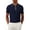 Navy Blue, variant on Kallspin Men's Vintage Knitted Polo Shirt Short Sleeve Solid Collared Golf Shirts with Button(Caramel,Large)