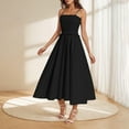 thumbnail image 3 of NXMZXB Women's Summer Maxi Dress 2025 Loose Fit Casual Boho Sleeveless Spaghetti Strap Smocked Tiered Long Beach Sundresses Black L, 3 of 8