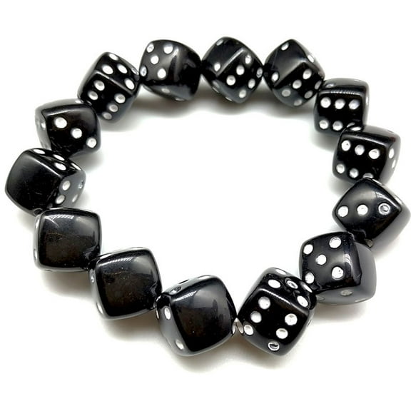 Necvior Colorful Dice Beads Stretch Bracelet Acrylic Beads Bracelet Jewelry for Families