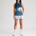 thumbnail image 5 of Women's Halloween Golf Shirt Sleeveless Collared Zip Up Tank Tops, Halloween Print Athletic Shirt for Themed Rounds Dark Blue M, 5 of 6