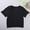 002 Black, variant on Women's Lightweight Short Sleeve Tee Shirts Scoop Neck Crop Slim Fit Tops Solid Color Casual Basic Top