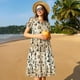thumbnail image 4 of Balery Wine 1 Vestidos sueltos de manga corta para mujer, vestidos de verano 2025, vestidos casuales de corte A con vuelo., 4 of 6