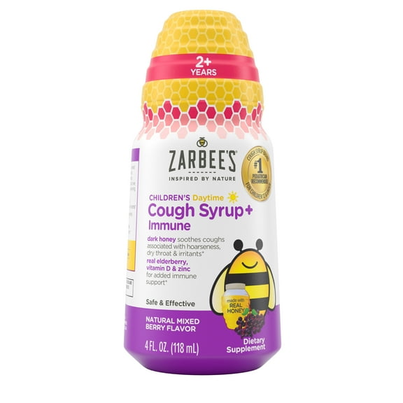Zarbee's Children's Day Honey Cough Syrup   Immune, Berry, 4 fl. oz