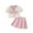 Pink, variant on EnJoCho Mint Short Kids Toddler Baby Girls Summer Set Short Bubble Sleeve Bowknot Tops Solid Skirt Outfits Set Summer Teen Girls Trendy Clothing Set 4-5 Years
