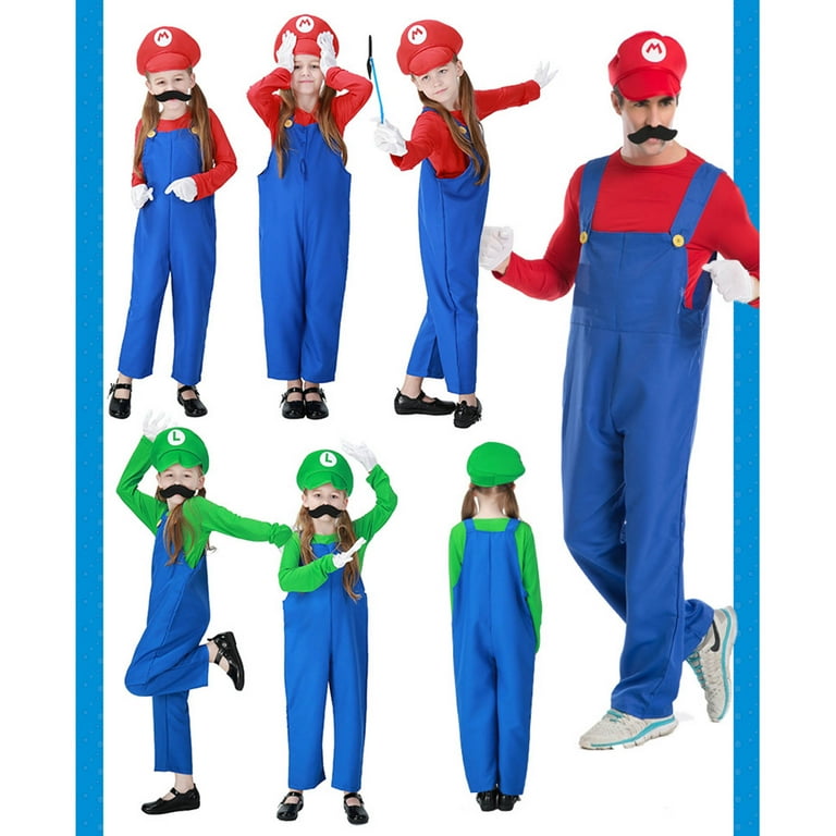 Super Bros Maria Luig Hat Costume for Adults Unisex Cap Gloves