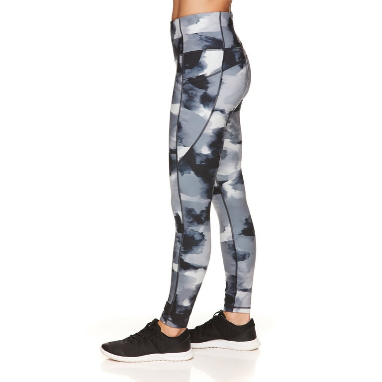 Reebok Womens High-Waisted Active Leggings with Pockets, Blended