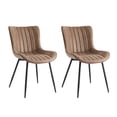 thumbnail image 3 of Mid Century Modern Upholstered Dining Chairs, 2 Pack Leather Upholstered Dining Chairs, Armless Kitchen Chair with Back & Metal Legs for Dining Room/Reception Waiting Room/Bedroom, 3 of 7