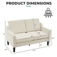 VINGLI 53" Small Loveseat for Small Space,Midcentury Modern Love Seat