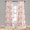 thumbnail image 4 of Ambesonne Valentine's Day Curtains, Hearts Lines Art, Pair of 28"x63", Pastel Pink Pale Peach, 4 of 4