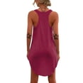 thumbnail image 4 of LilyLLL Womens Solid Color Sleeveless Tank Dress Summer Mini Dresses, 4 of 4