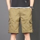 thumbnail image 4 of pstuiky Abreviatura para hombres, Pantalones cortos deportivos para hombre, con cinturón, múltiples bolsillos, botones y cremallera, para exteriores, de trabajo, hasta la rodilla., 4 of 9