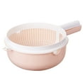 thumbnail image 1 of Plastic Handles Rice Wash Basket Double Layer Drain Basket Kitchen Fruit Vegetable Wash Colanders Kitchen Utensils, 1 of 5