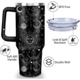 thumbnail image 2 of Gothic 40 oz Tumbler with Handle and Straw, Double Wall Vacuum Insulated Stainless Steel Tumbler with straw, 100% Leak-proof Water Bottle, Travel Mug Coffee Cup, Gift for men and Women, 2 of 6