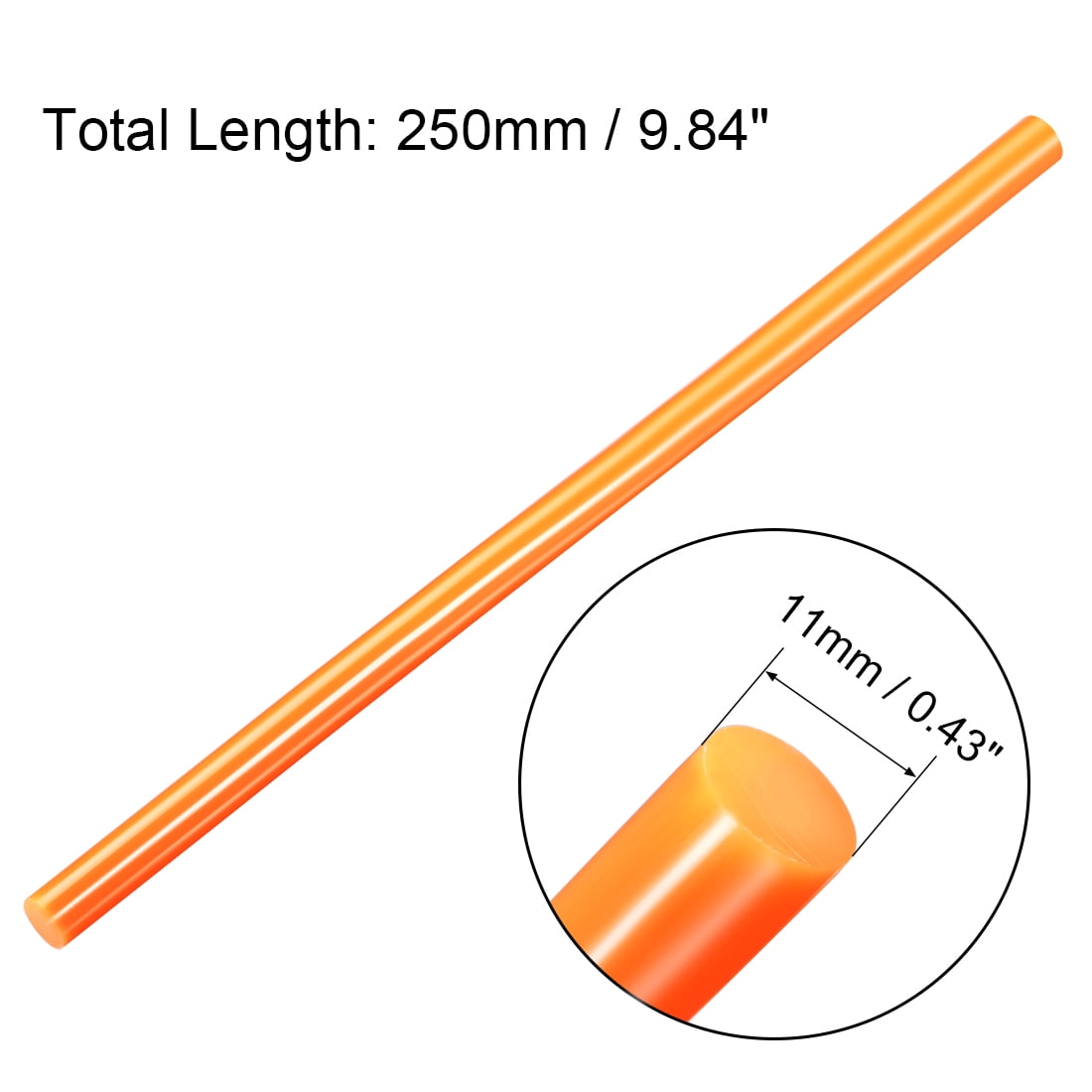 Hot Melt Glue Gun Sticks 250mm x11mm Use w Most Glue Gun Perfect for DIY Craft Projects and Sealing Orange 20pcs