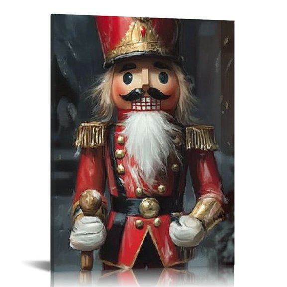 Fenyluxe Vintage Christmas Wall Art Winter Watercolor Scene Prints Nutcracker Christmas Christmas Eve Canvas Wall for Holiday Decorations Home Living Room 12x16in