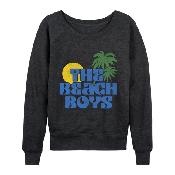 The Beach Boys - Sun Palms Women's Lightweight French Terry Wide Neck Long Sleeve Graphic Shirt