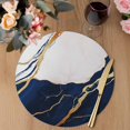 thumbnail image 3 of Navy Blue Marble Round 13 Inch Placemats Set of 2, Modern Ink Painting Art Abstract HeatResistant Non Slip Place Mats for Dining Table, Wipeable Braided Kitchen Table Mats for Housewarming, 3 of 9
