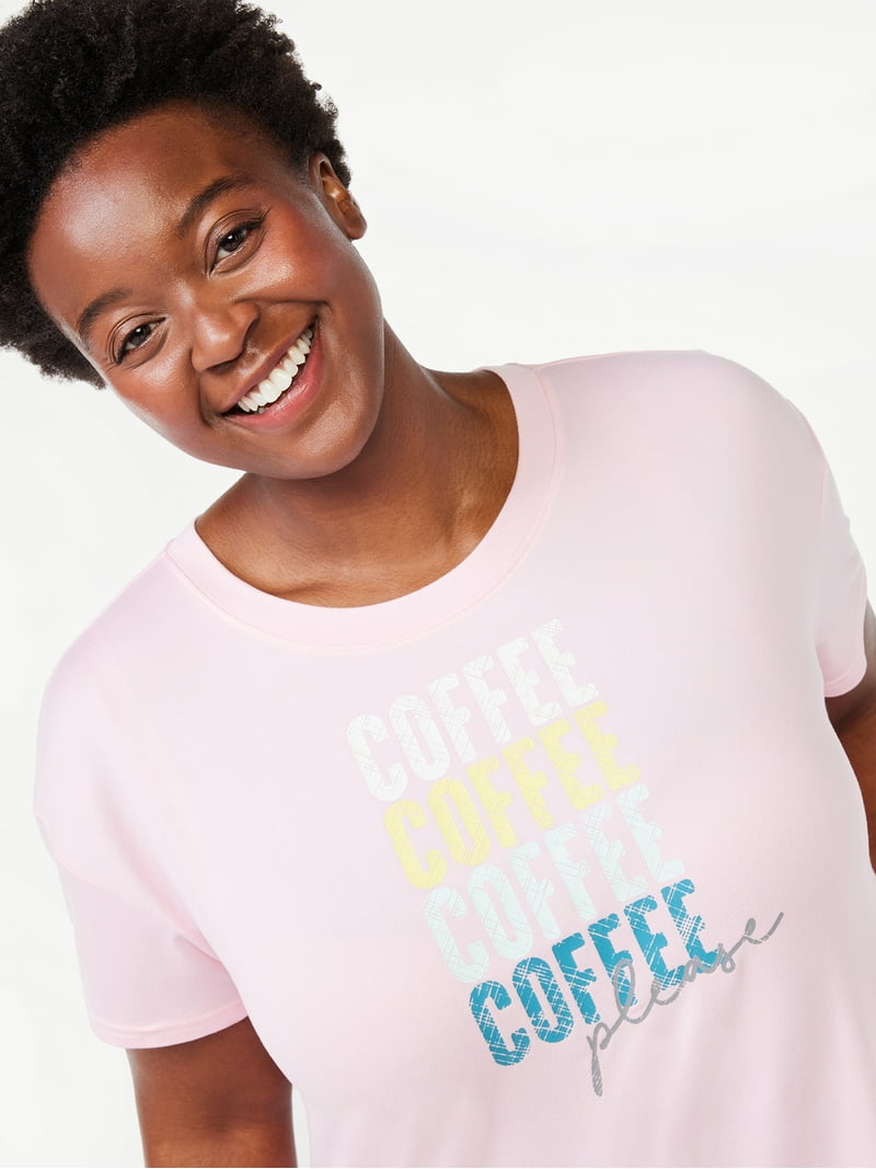 Joyspun Women's Short Sleeve T-Shirt and Joggers Pajama Set